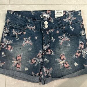 Epic thread floral design girls denim shorts